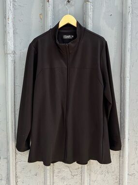 Sympli Black A Frame Ponte Jacket, size 18